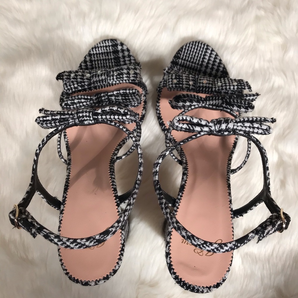 NEW J. Crew Stella Bow Heels in Glen Plaid - Picture 4 of 7